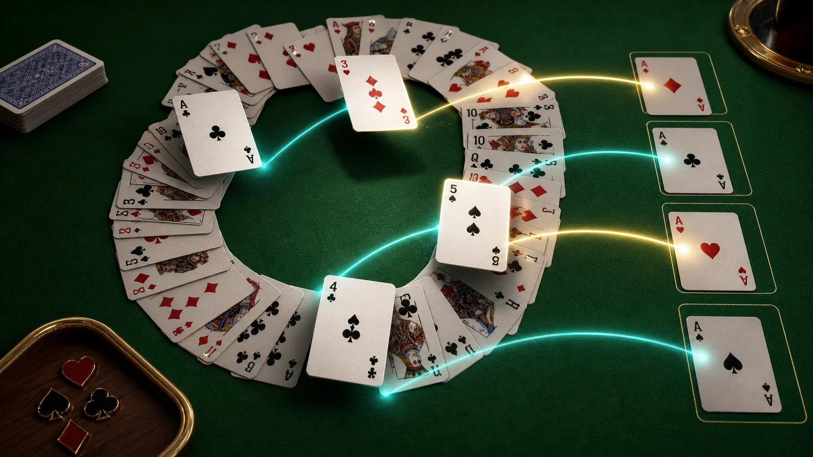 Crescent Solitaire strategy layout with highlighted possible moves